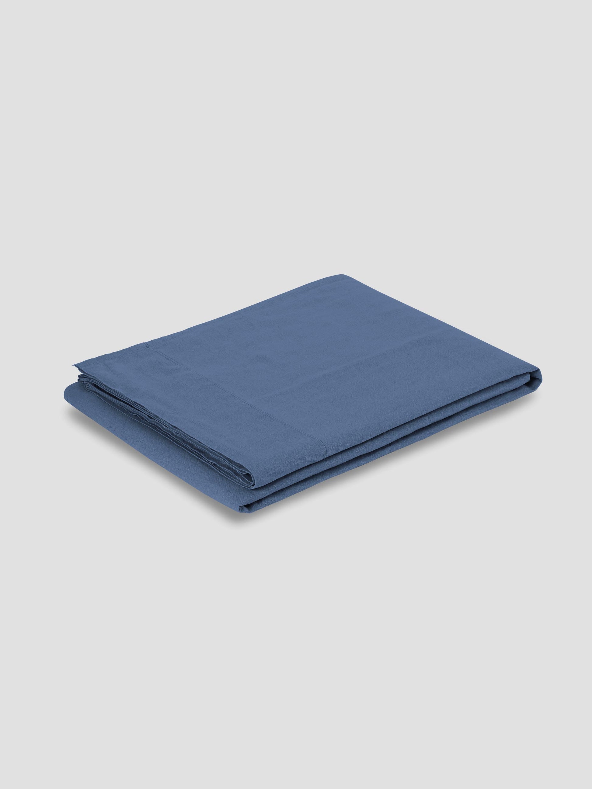 Blueberry 100% Linen Flat Sheet - Piglet in Bed US
