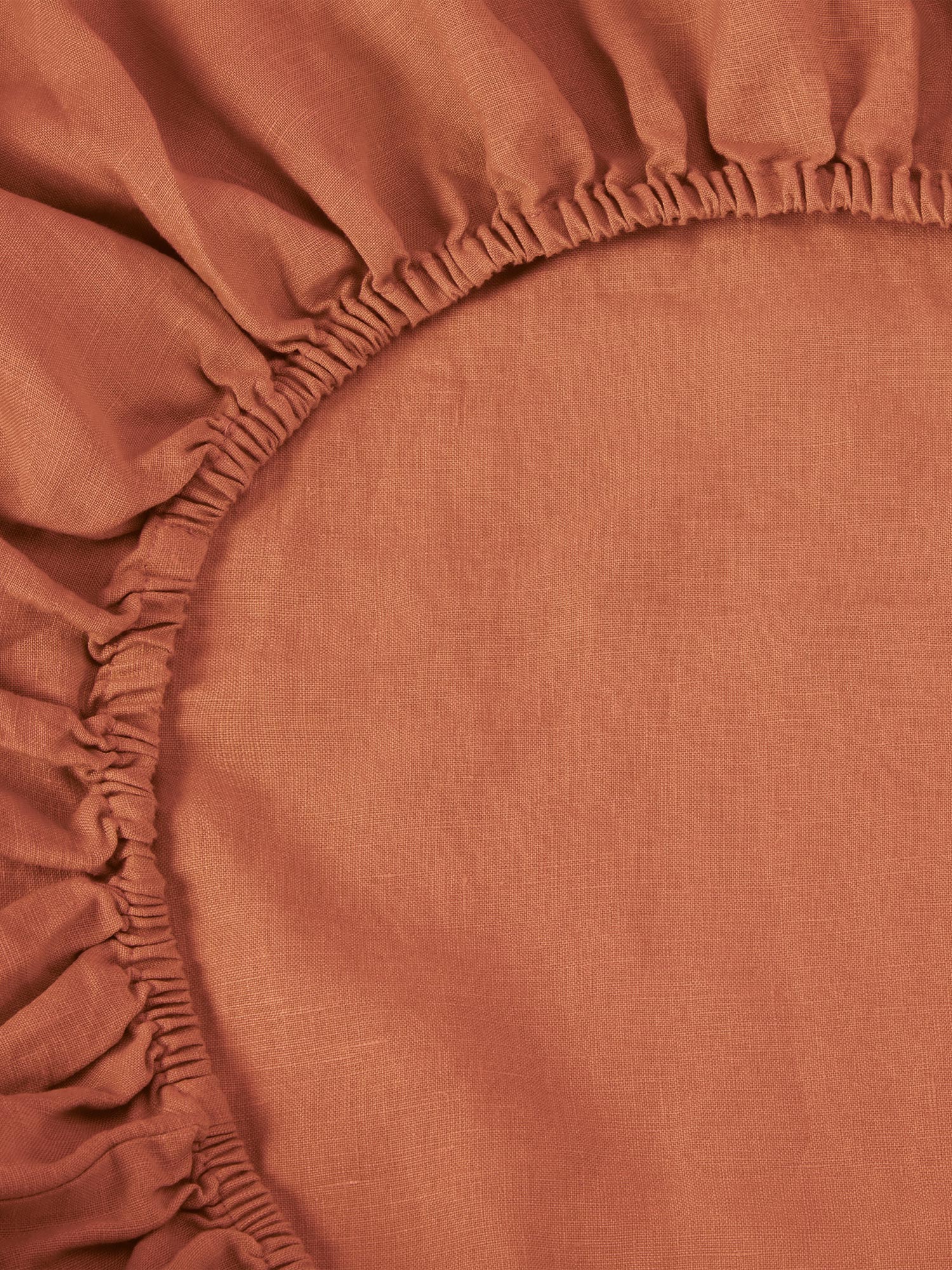 Burnt Orange 100% Linen Fitted Sheet - Piglet in Bed US