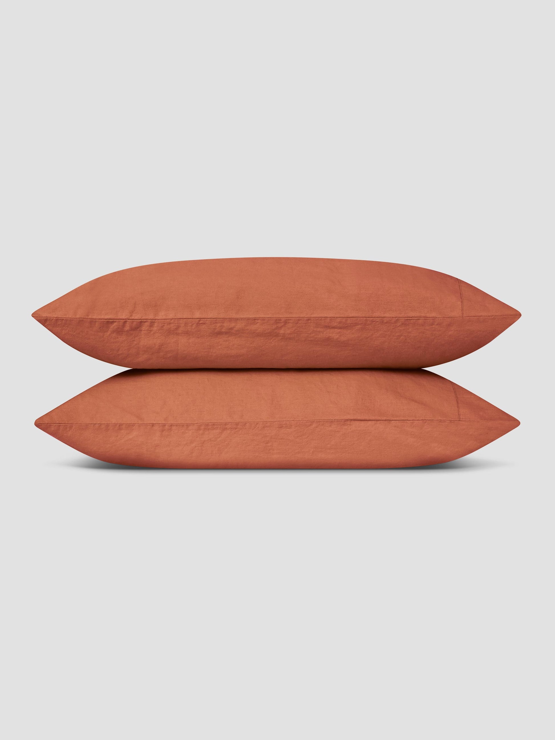 Burnt Orange 100% Linen Pillowcases (Pair) - Piglet in Bed US