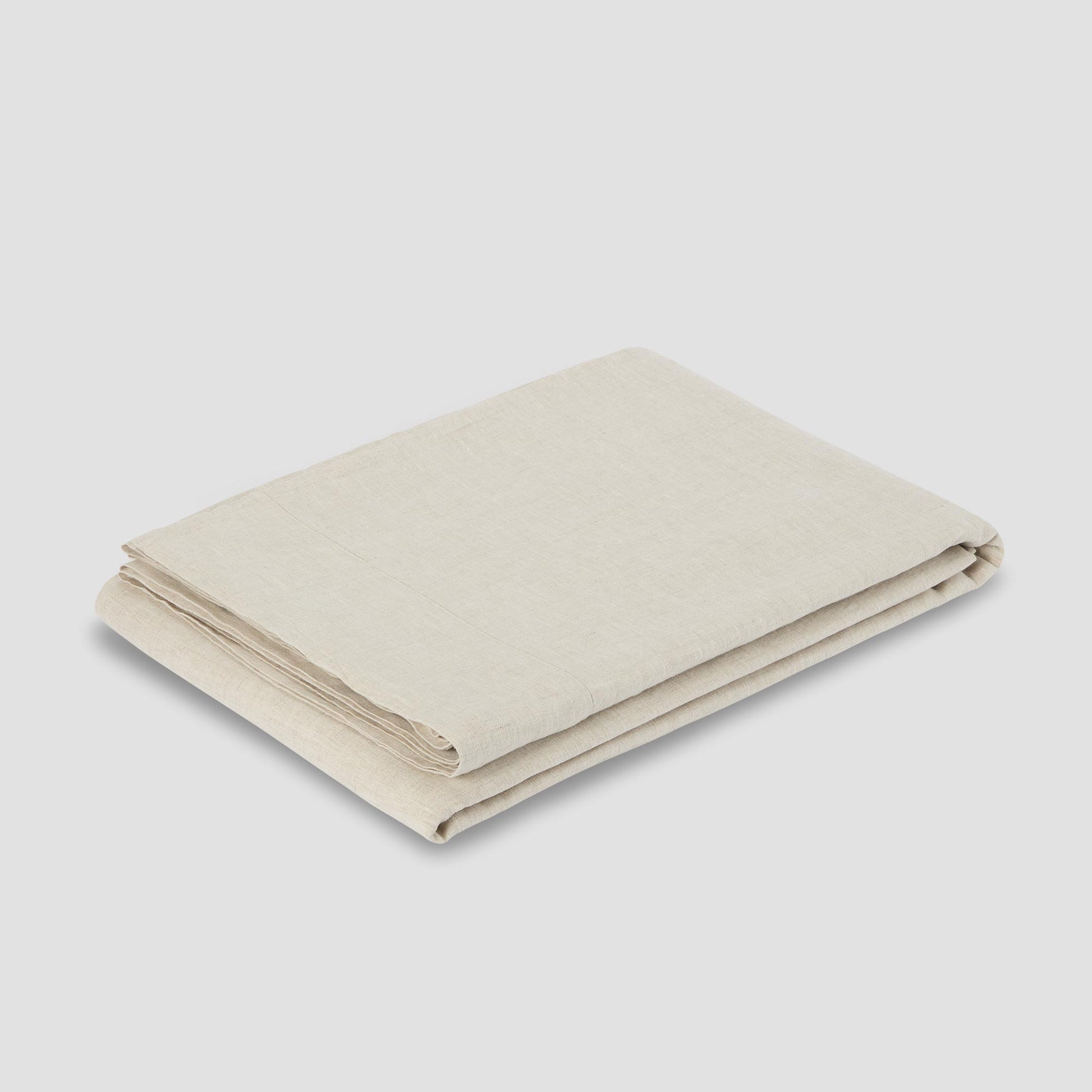 Oatmeal 100% Linen Flat Sheet - Piglet in Bed US