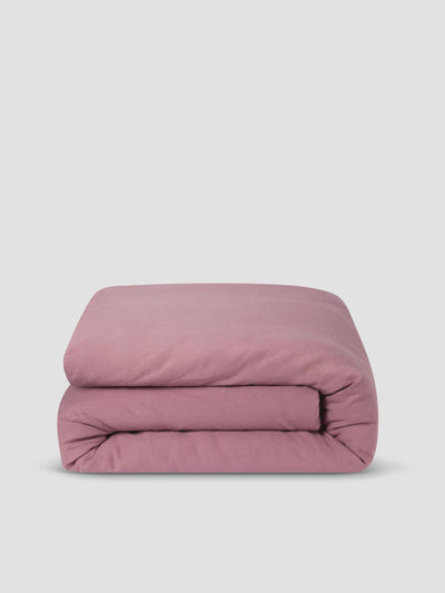 Raspberry 100% Linen Duvet Cover - Piglet in Bed US