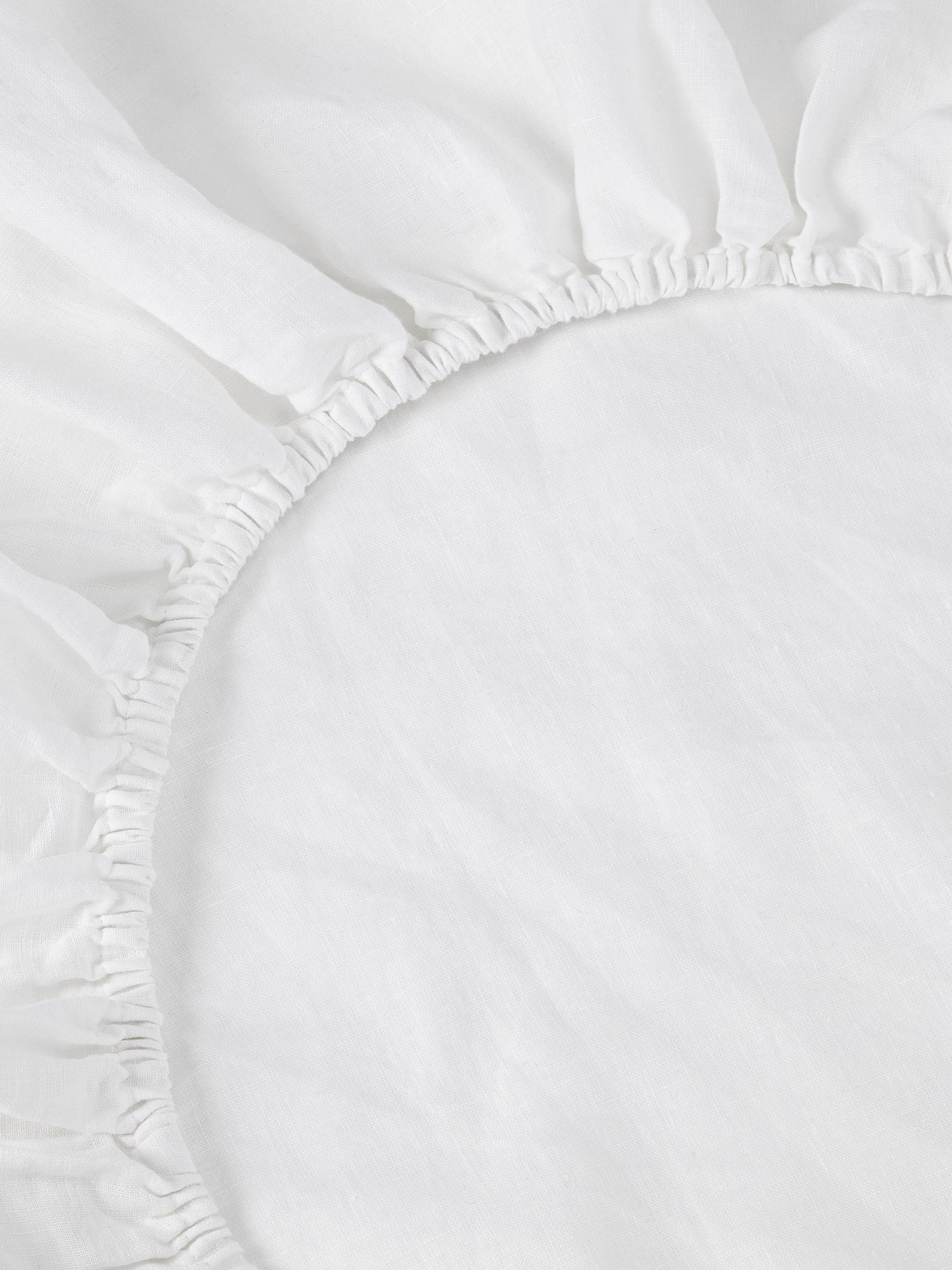 White 100% Linen Fitted Sheet - Piglet in Bed US