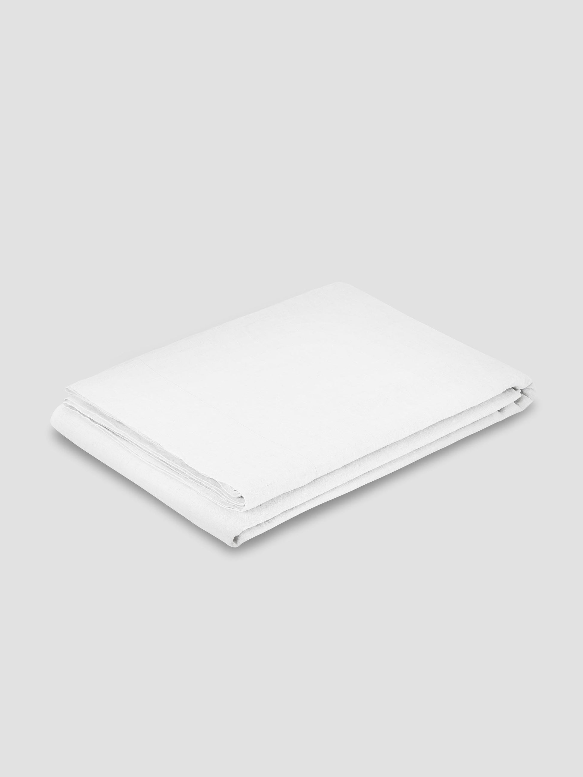 White 100% Linen Flat Sheet - Piglet in Bed US
