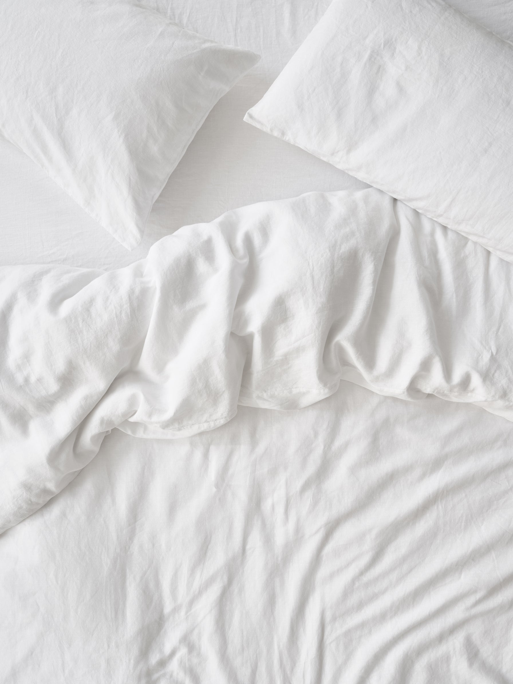 Piglet in Bed White 100% Linen Duvet Cover Super King