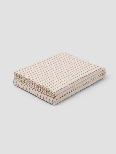 Red Clayton Stripe Flannel Cotton Flat Sheet - alternate image