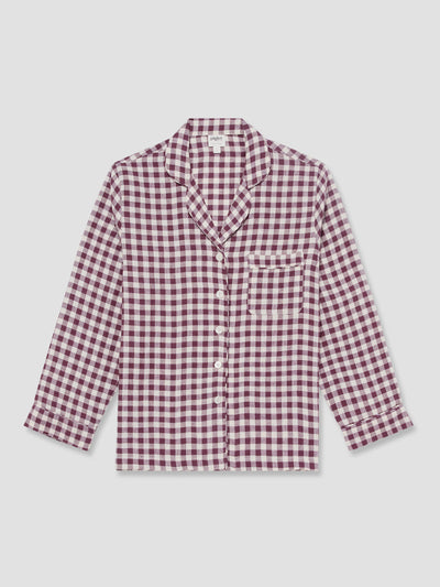 Berry Gingham Pajama Shirt