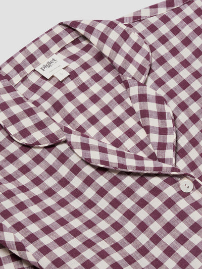 Berry Gingham Pajama Shirt