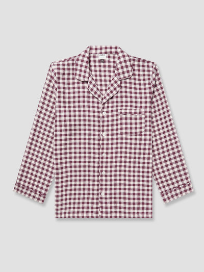 Men's Berry Gingham Pajama Shirt