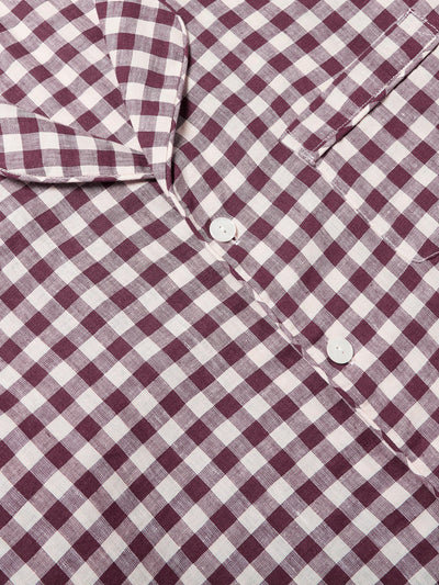 Men's Berry Gingham Pajama Shirt