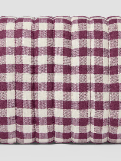 Berry Gingham Linen Blend Wash Bag