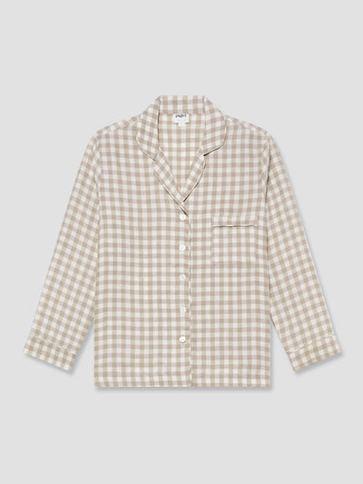 Mushroom Gingham Pajama Shirt