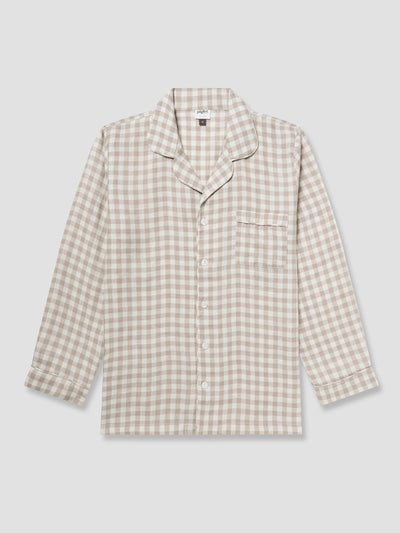 Men's Mushroom Gingham Pajama Shirt