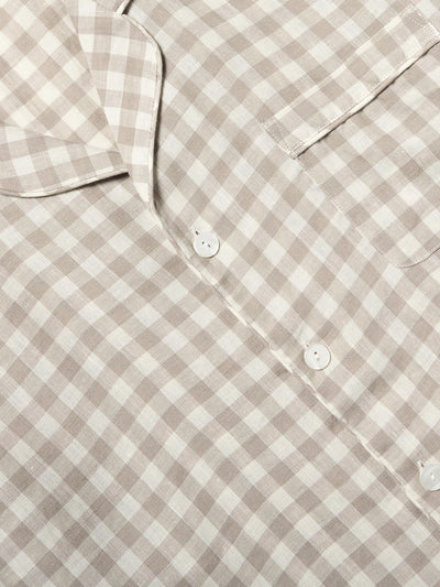 Men's Mushroom Gingham Pajama Shirt
