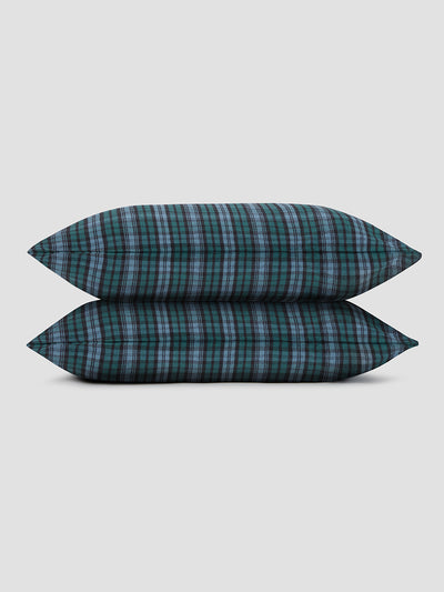 Canopy Heathcliff Plaid Flannel Cotton Pillowcase (Pair)