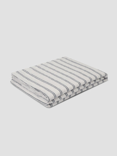 Ivory Kemptown Stripe Linen Blend Flat Sheet - alternate image