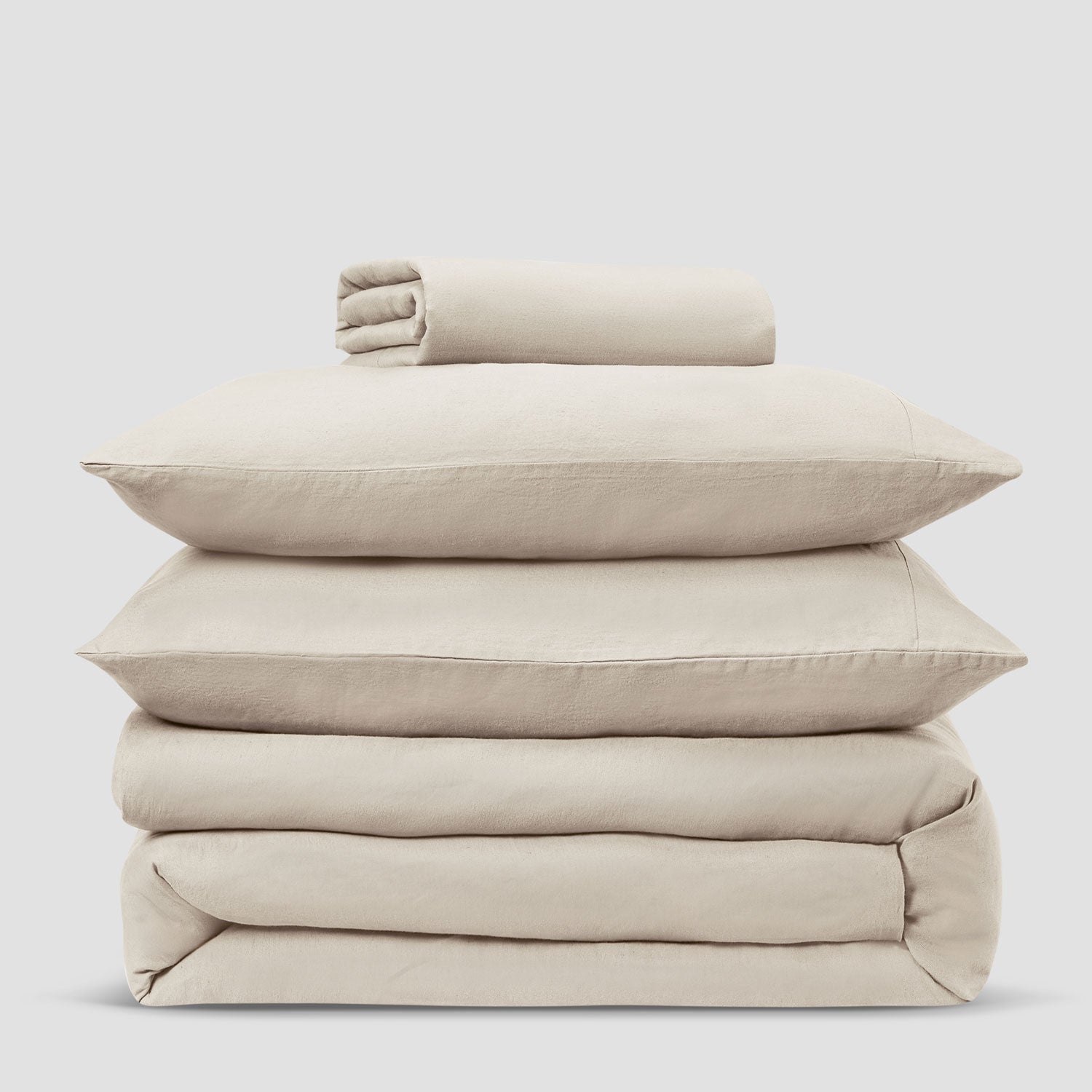 Oatmeal 100% Linen Fitted Sheet - Piglet in Bed US