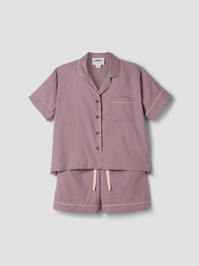 Elderberry Linen Blend Pajama Short Set