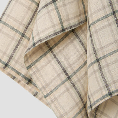 Natural Plaid 100% Linen Tea Towel