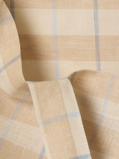Cafe Au Lait Check Stripes 100% Linen Tote Bag