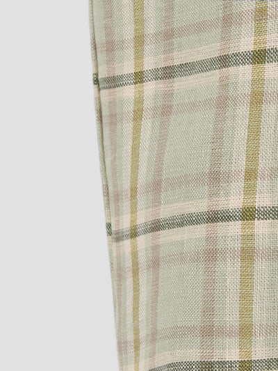 Laurel Green Plaid 100% Linen Tote Bag