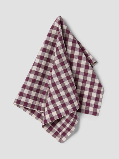 Berry Gingham Linen Blend Napkins Set of 4