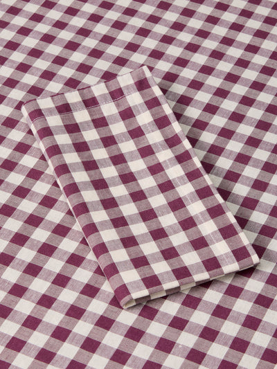 Berry Gingham Linen Blend Napkins Set of 4