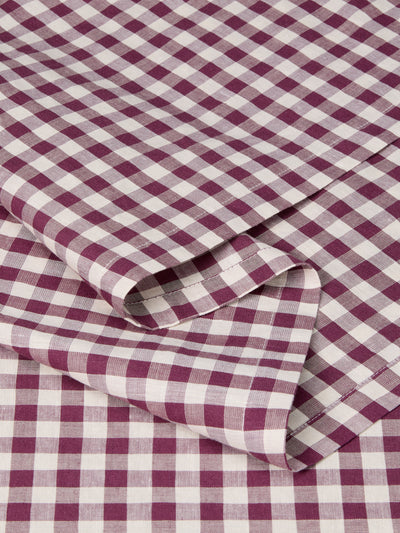 Berry Gingham Linen Blend Table Runner - alternate image