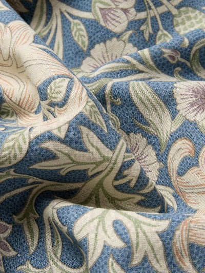 Webbs Blue Double Bough Linen Blend Duvet Cover