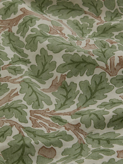 Leafy Arbour Oak Washed Cotton Percale Pillowcases (Pair)