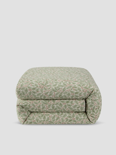 Leafy Arbour Oak Washed Cotton Percale Duvet Cover