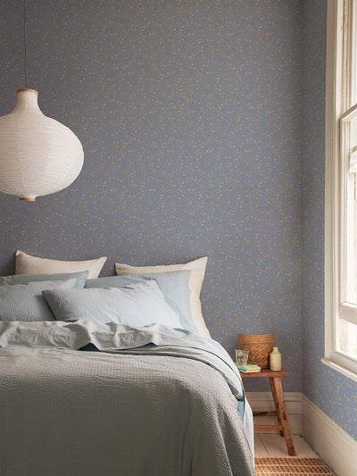 Meadow Blue Spring Sprig Wallpaper