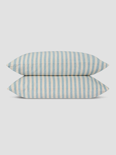 Coastal Blue Pembroke Stripe Linen Blend Pillowcase (Pair) - alternate image