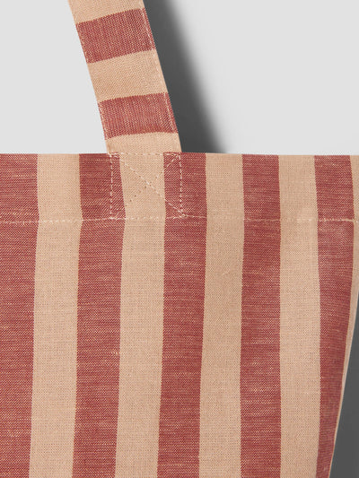 Sandstone Red Pembroke Stripe Linen Blend Tote Bag - alternate image