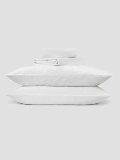 White Linen Blend Sheet Set