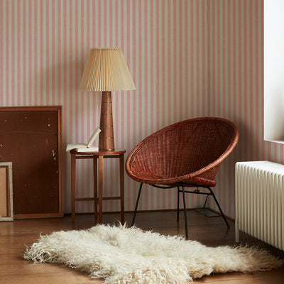 Pink Bloom Pembroke Stripe Wallpaper