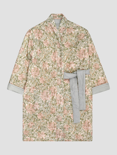 Soft Sage Honeysuckle Linen Housecoat