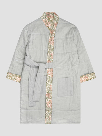 Soft Sage Honeysuckle Linen Housecoat