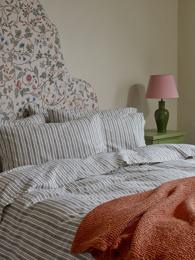 Thyme Somerley Stripe Linen Blend Duvet Cover