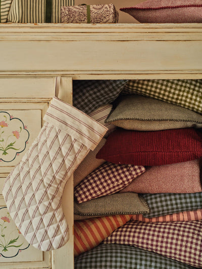 Rhubarb Kemptown Stripe Linen Blend Christmas Stocking