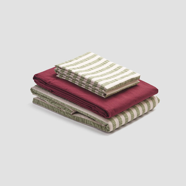 Pear Seersucker Stripe Cotton Bundle