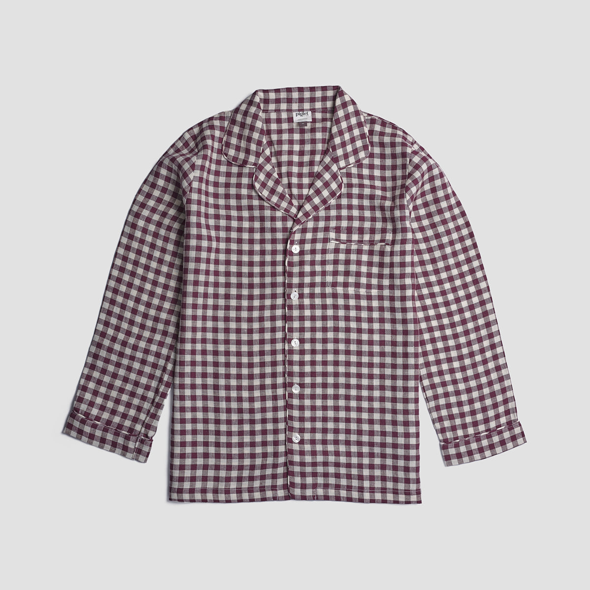 Men's Berry Gingham Pajama Shirt