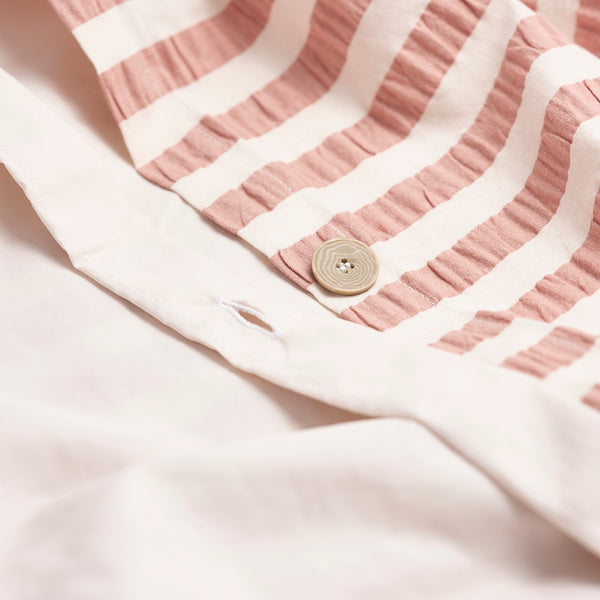 Desert Sand Seersucker Stripe Cotton Detail