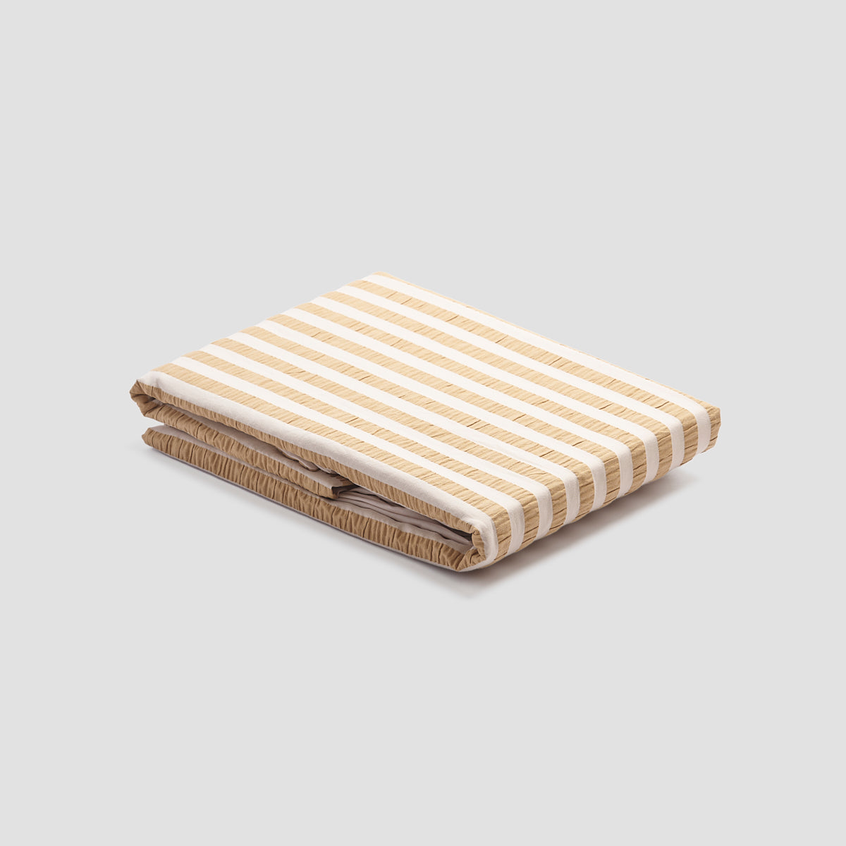 Ochre Seersucker Stripe Cotton Duvet Cover