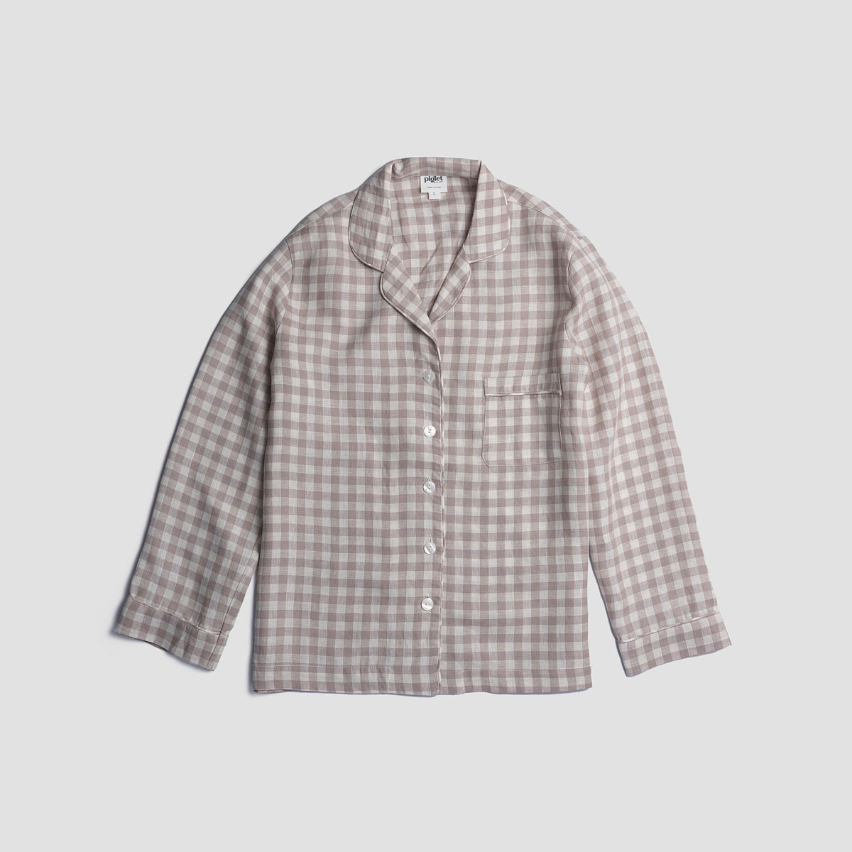Mushroom Gingham Pajama Shirt