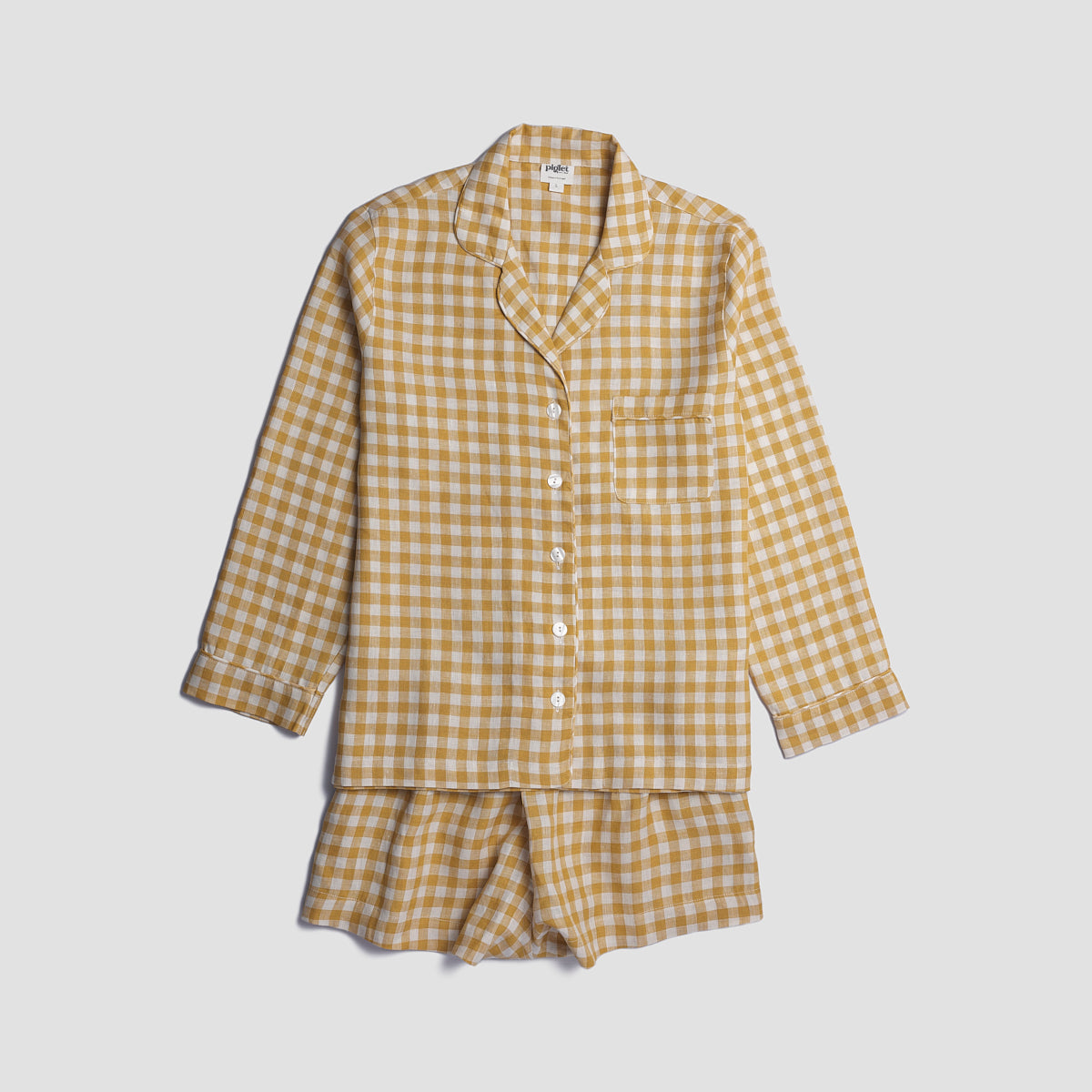 Honey Gingham Pajama Shorts Set