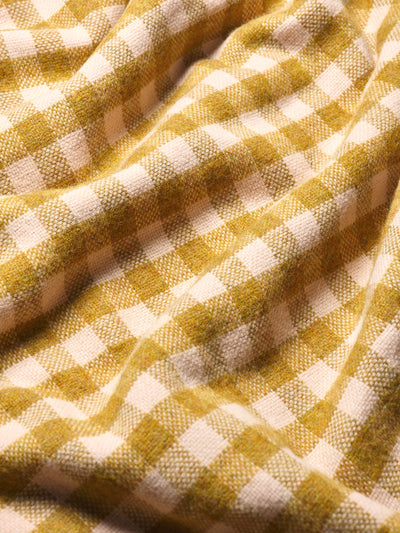 Ochre Gingham Wool Blanket