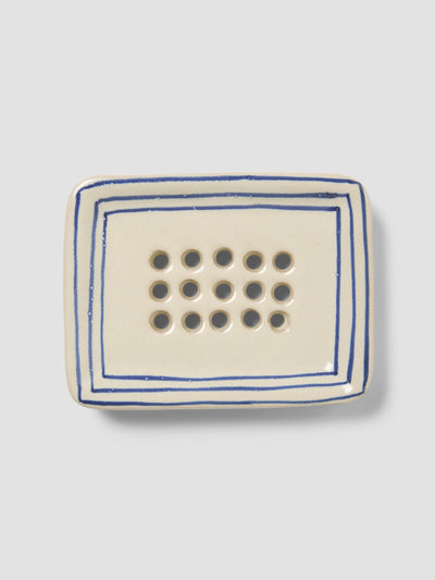 Blue Stripe Soap Dish