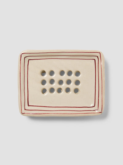 Red Stripe Soap Dish