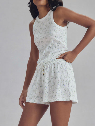 Spring Sprig Pointelle Shorts