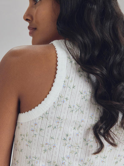 Spring Sprig Pointelle Vest